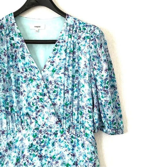 Suncoo Paris Clea Blue Ruffled Mini Dress - Picture 5 of 16